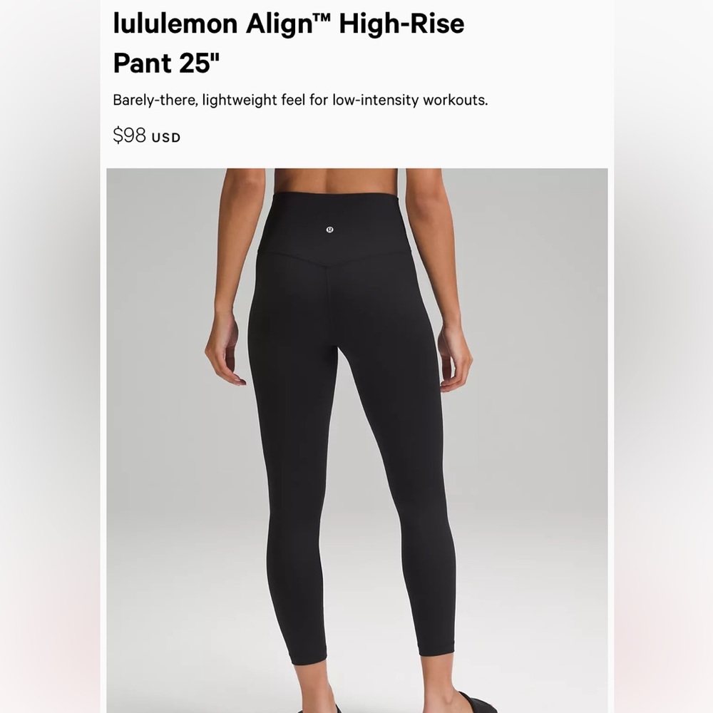Lululemon Align Leggings Black size 12